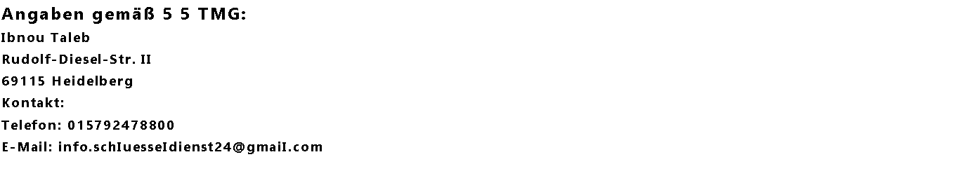 Impressum - Schlüsseldienst Köln